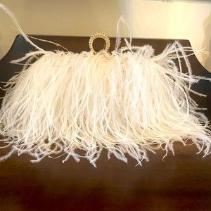 Feather wedding or cocktail clutch. Never used.